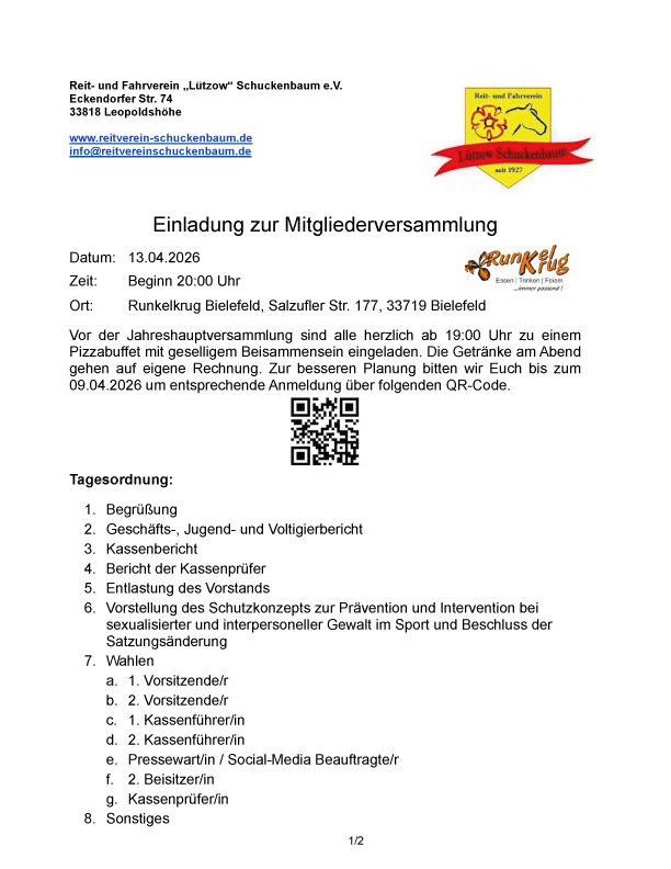 Hauptversammlung 2026